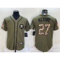 Houston Astros #27 Jose Altuve Olive Salute To Service Cool Base Stitched Jersey