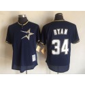 Houston Astros #34 Nolan Ryan Mitchell And Ness Navy Blue 1997 Throwback Stitched Jersey