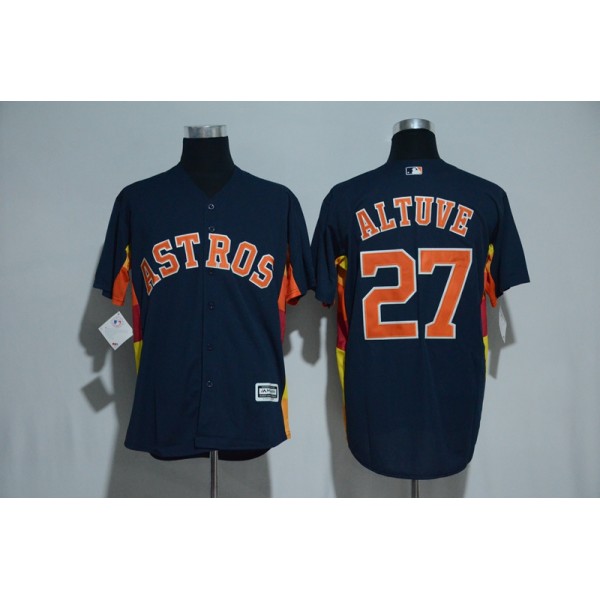 Houston Astros #27 Jose Altuve Majestic Navy Alternate Cool Base Stitched Jersey