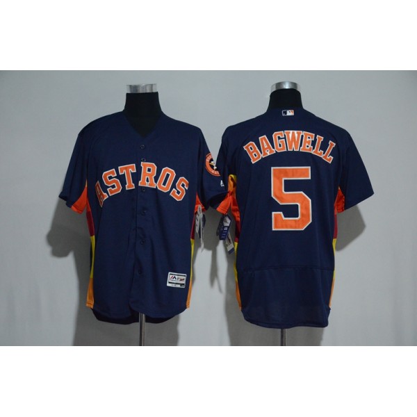 Houston Astros #5 Jeff Bagwell Majestic Alternate Navy Flex Base Authentic Collection Stitched Jersey