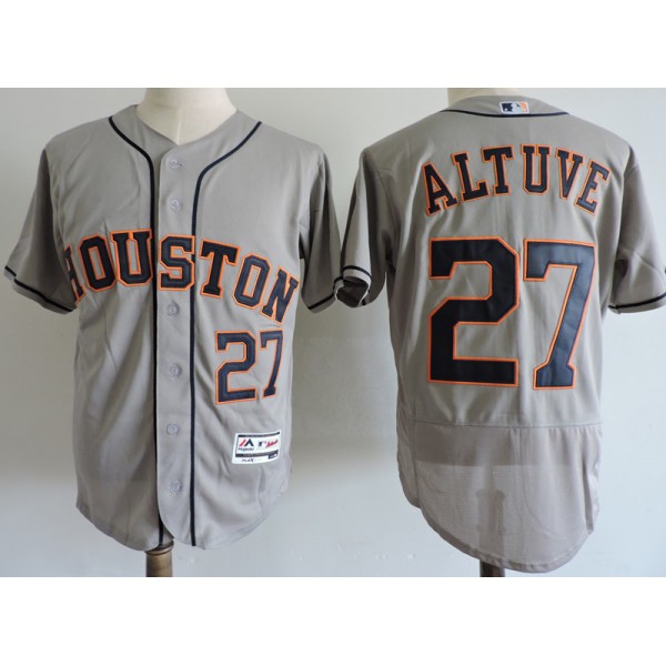 Houston Astros #27 Jose Altuve Gray Elite Stitched Jersey