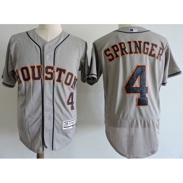 Houston Astros #4 George Springer Gray Elite Stitched Jersey