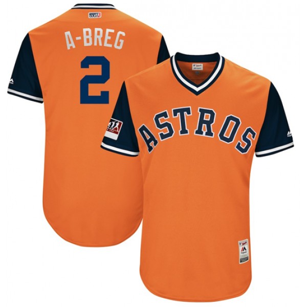 Houston Astros Alex Bregman "A-Breg" Majestic Orange Navy 2018 Players' Weekend Jersey