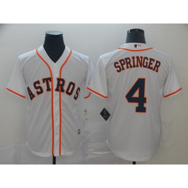 Houston Astros #4 George Springer Majestic White Cool Base Stitched Jersey