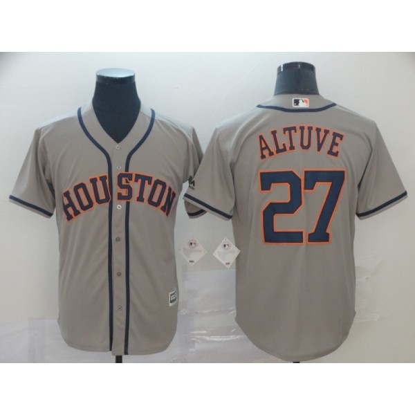 Houston Astros #27 Jose Altuve Grey Cool Base Stitched Jersey