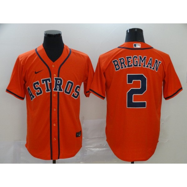 Houston Astros #2 Alex Bregman Orange Cool Base Stitched Jersey