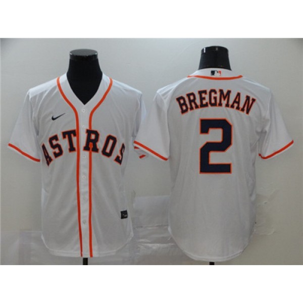 Houston Astros #2 Alex Bregman White Cool Base Stitched Jersey