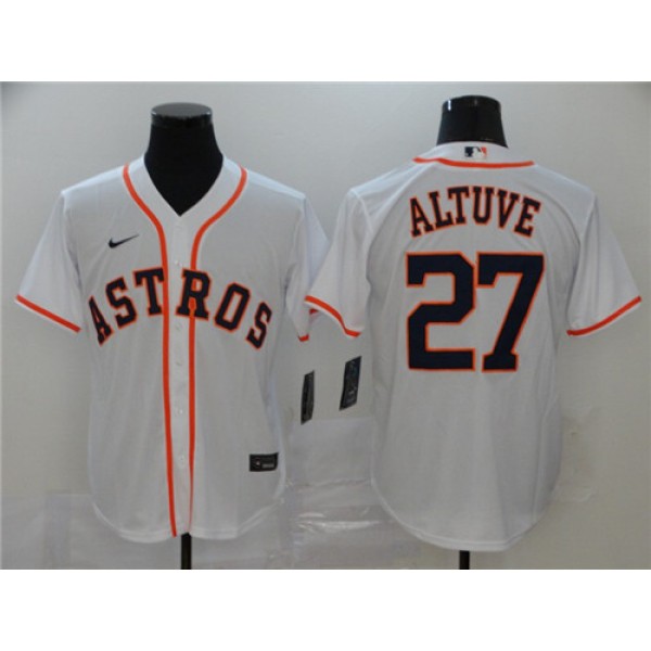 Houston Astros #27 Jose Altuve White Cool Base Stitched Jersey