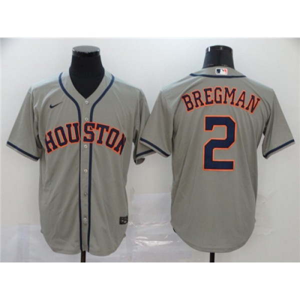 Houston Astros #2 Alex Bregman Grey Cool Base Stitched Jersey