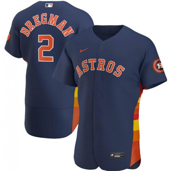 Houston Astros Navy #2 Alex Bregman Flex Base Stitched Jersey