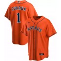 Houston Astros Orange #1 Carlos Correa Orange Cool Base Stitched Jersey