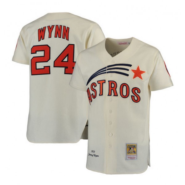 Houston Astros #24 Jimmy Wynn Cream Stitched Jersey