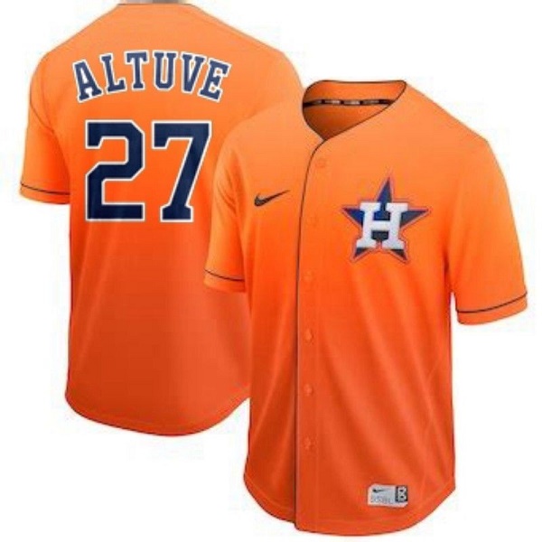 Houston Astros #27 Jose Altuve Orange Cool Base Drift Edition Stitched Jersey