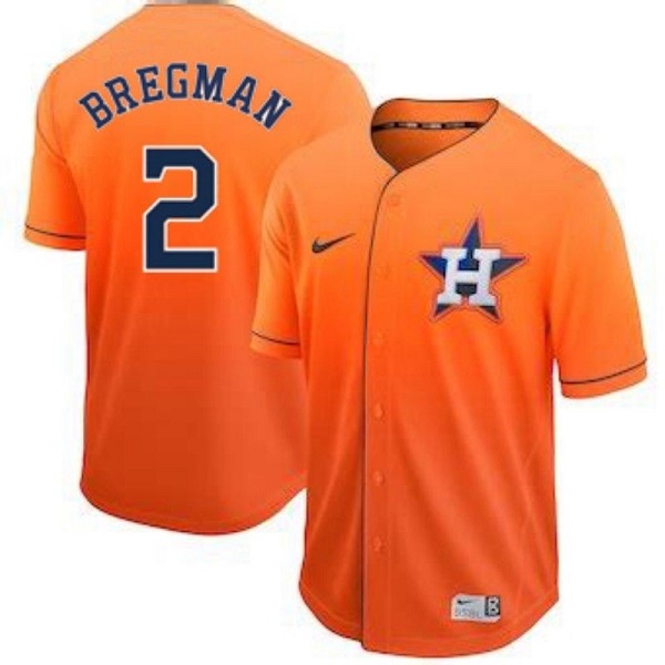 Houston Astros #2 Alex Bregman Orange Cool Base Drift Edition Stitched Jersey