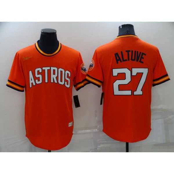 Houston Astros #27 Jose Altuve Orange Cool Base Stitched Jersey