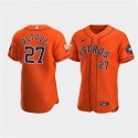 Houston Astros #27 Jose Altuve Orange 60th Anniversary Flex Base Stitched Baseball Jersey