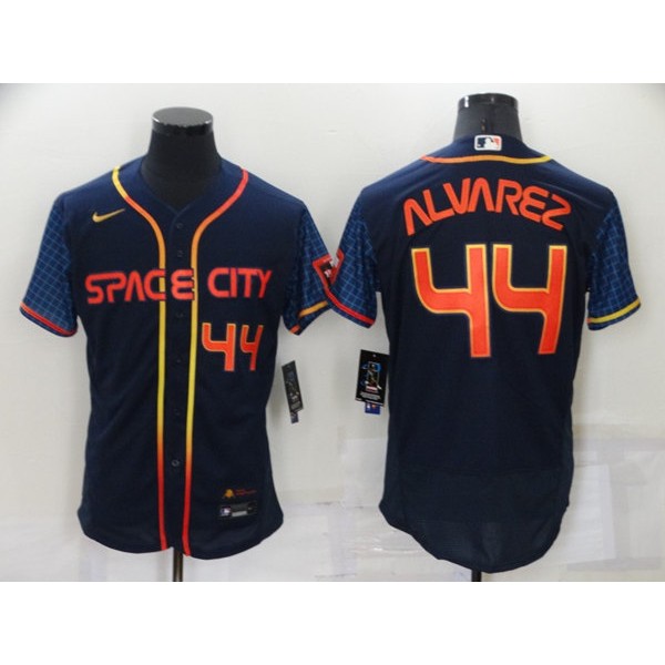 Houston Astros #44 Yordan Alvarez 2022 Navy City Connect Flex Base Stitched Baseball Jersey
