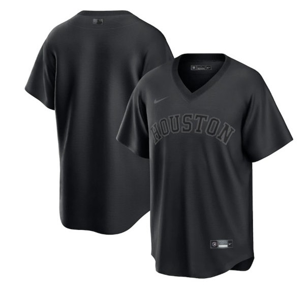 Houston Astros Blank Black Pitch Black Fashion Replica Stitched Jersey