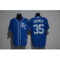 Kansas City Royals #35 Eric Hosmer Blue Team Logo Print Cool Base Stitched Jersey