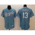 Kansas City Royals Blue #13 Salvador Perez Flex Base Stitched Jersey