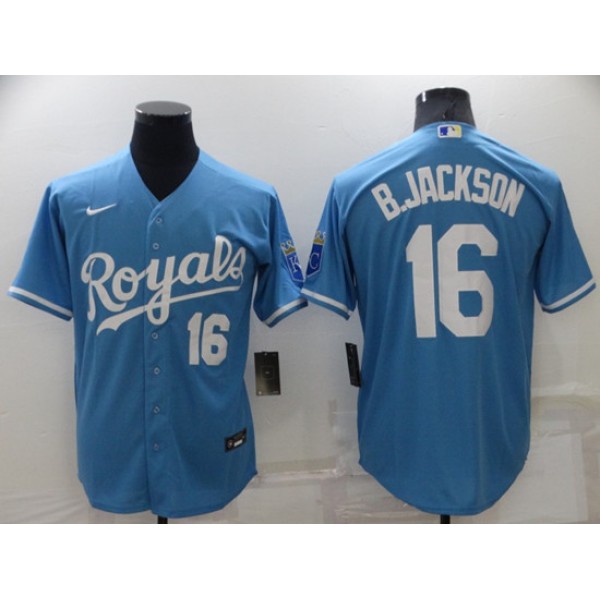 Kansas City Royals #16 Bo Jackson Light Blue Cool Base Stitched Jersey