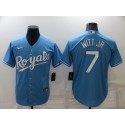 Kansas City Royals #7 Bobby Witt Jr. Light Blue Cool Base Stitched Jersey