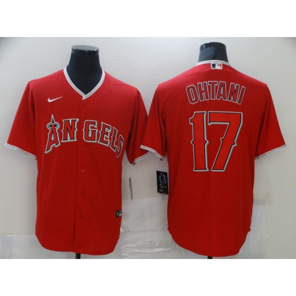 Los Angeles Angels Red #17 Shohei Ohtani Cool Base Stitched Jersey