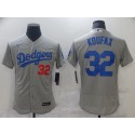 Los Angeles Dodgers #32 Sandy Koufax Grey Flex Base Sttiched Jersey