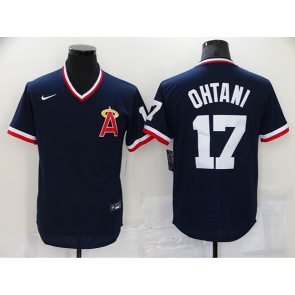 Los Angeles Angels #17 Shohei Ohtani Navy Cool Base Stitched Baseball Jersey