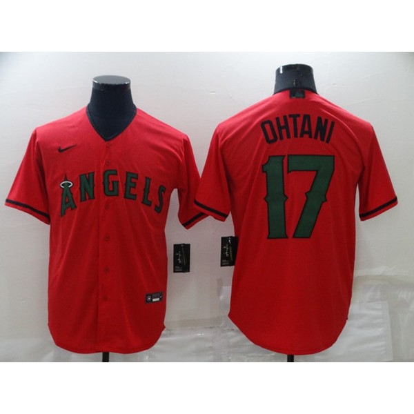 Los Angeles Angels #17 Shohei Ohtani Red Memorial Day Cool Base Stitched Jersey