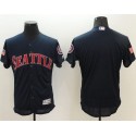 Mariners Blank Navy Blue Fashion Stars Stripes Flexbase Authentic Stitched Jersey