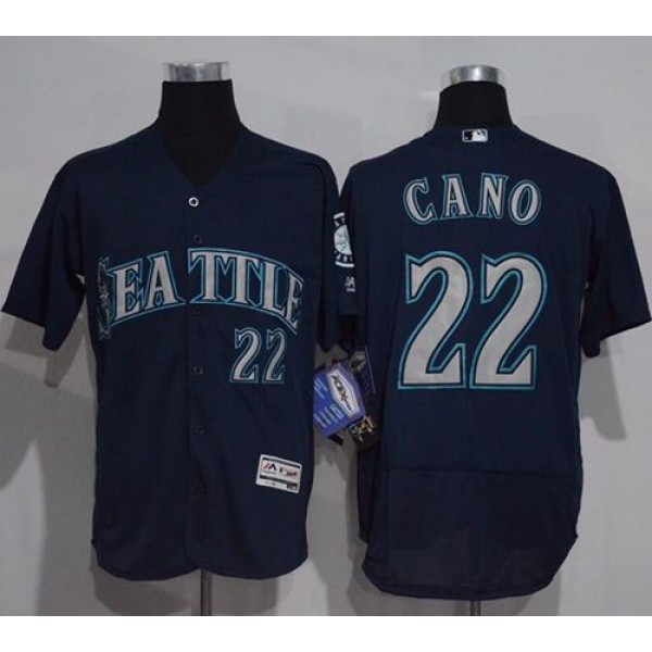 Mariners #22 Robinson Cano Navy Blue Flexbase Authentic Collection Stitched Jersey