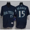 Mariners #15 Kyle Seager Navy Blue Flexbase Authentic Collection Stitched Jersey