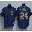 Mariners #24 Ken Griffey Denim Blue Salute To Service Stitched Jersey