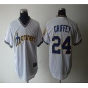 Mariners #24 Ken Griffey White Cooperstown Throwback Stitched Jersey