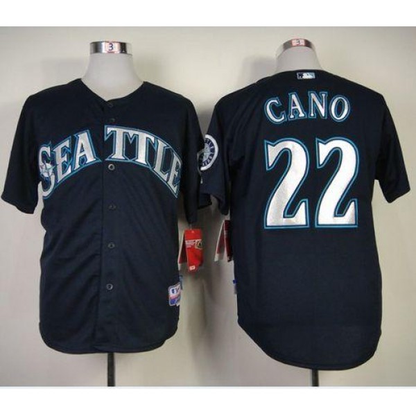 Mariners #22 Robinson Cano Navy Blue Cool Base Stitched Jersey