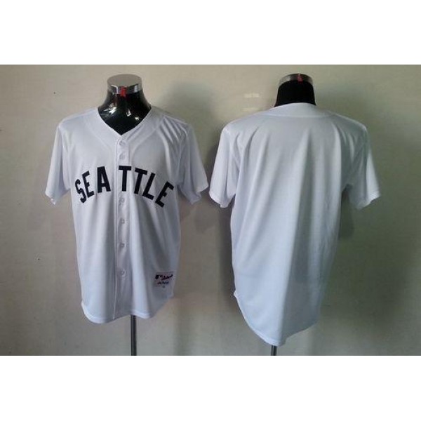 Mariners Blank White 1909 Turn Back The Clock Stitched Jersey