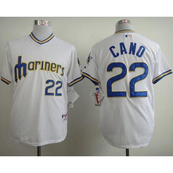 Mariners #22 Robinson Cano White 1979 Turn Back The Clock Stitched Jersey