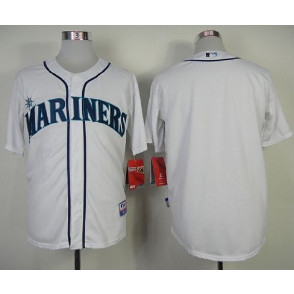 Mariners Blank White Cool Base Stitched Jersey
