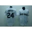 Mariners #24 Ken Griffey Stitched White Jersey