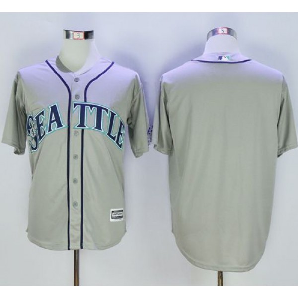 Mariners Blank Grey New Cool Base Stitched Jersey
