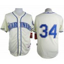 Mariners #34 Felix Hernandez Cream Alternate Cool Base Stitched Jersey