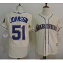 Mariners #51 Randy Johnson Cream New Cool Base Stitched Jersey