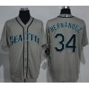 Mariners #34 Felix Hernandez Grey New Cool Base Stitched Jersey