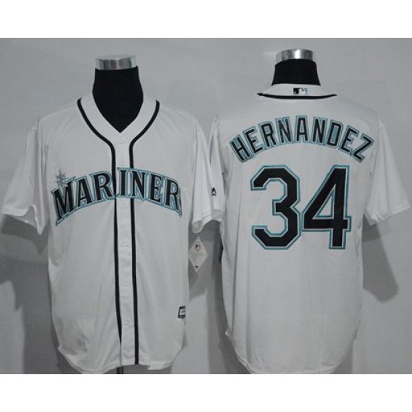 Mariners #34 Felix Hernandez White New Cool Base Stitched Jersey