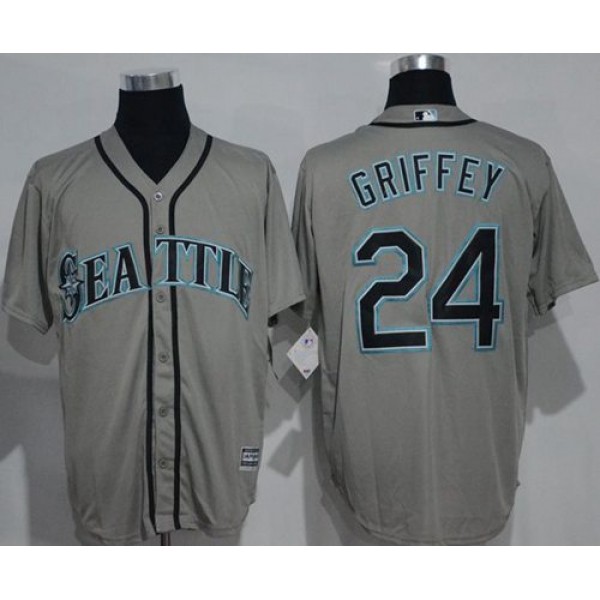 Mariners #24 Ken Griffey Grey New Cool Base Stitched Jersey