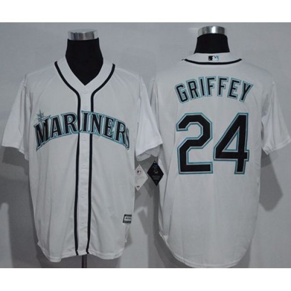 Mariners #24 Ken Griffey White New Cool Base Stitched Jersey