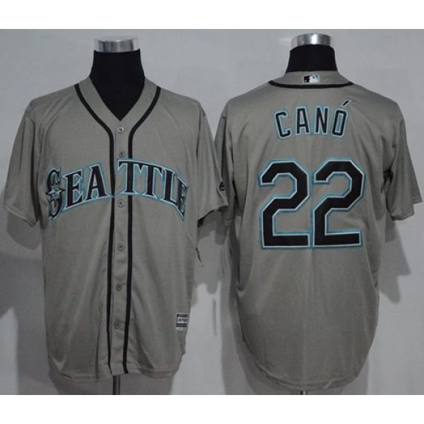 Mariners #22 Robinson Cano Grey New Cool Base Stitched Jersey