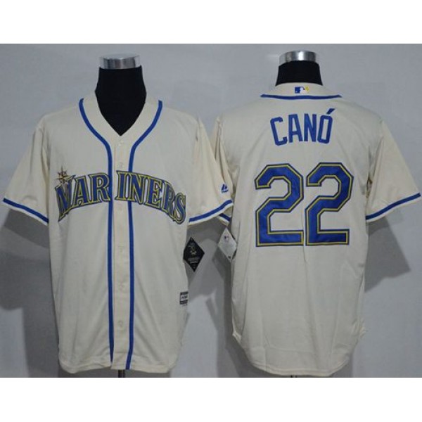 Mariners #22 Robinson Cano Cream New Cool Base Stitched Jersey