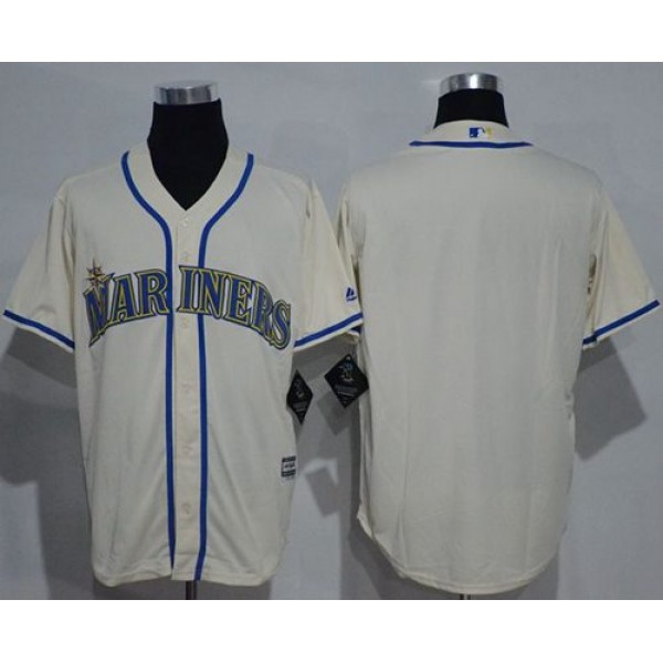 Mariners Blank Cream New Cool Base Stitched Jersey